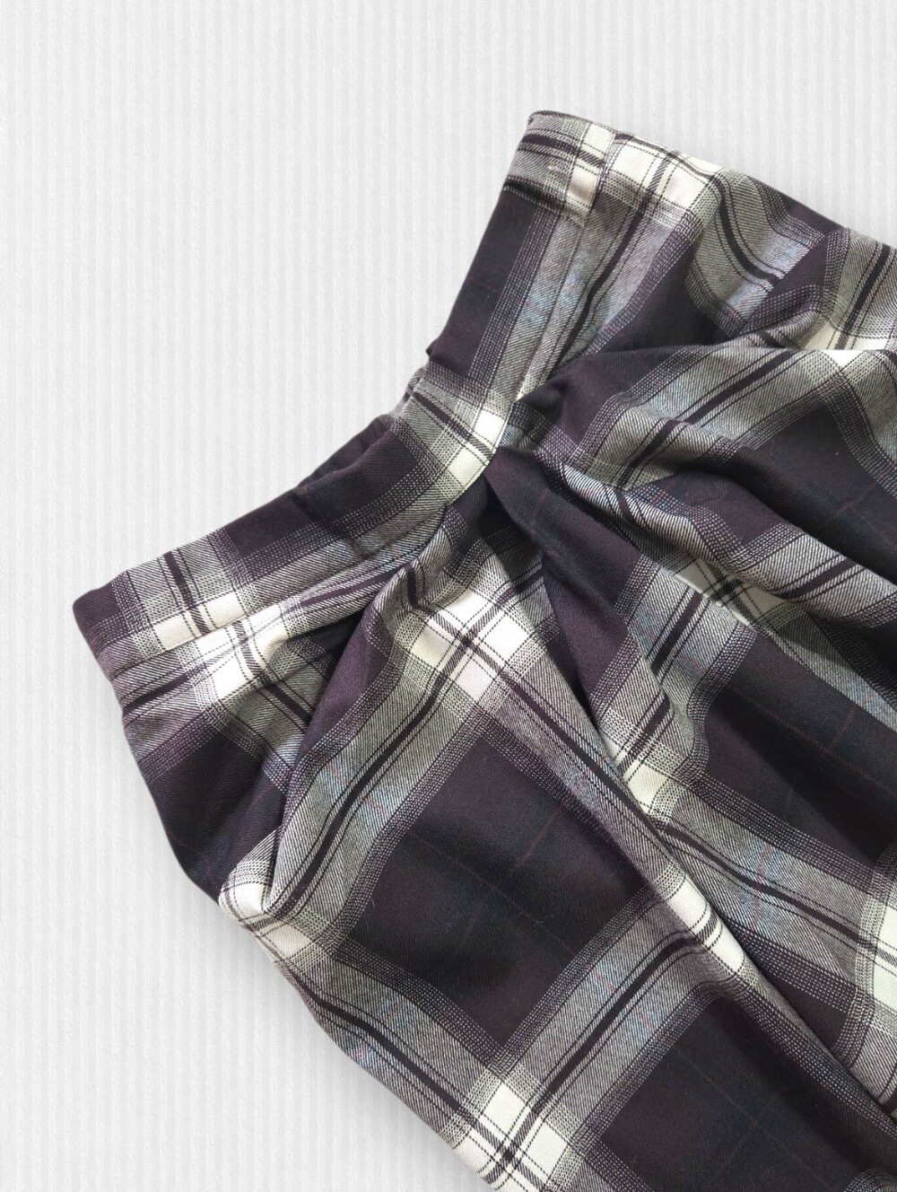 COS Plaid Checked Draped Midi Skirt - Size 2 Dark Academia Business Casual - Picture 4 of 5